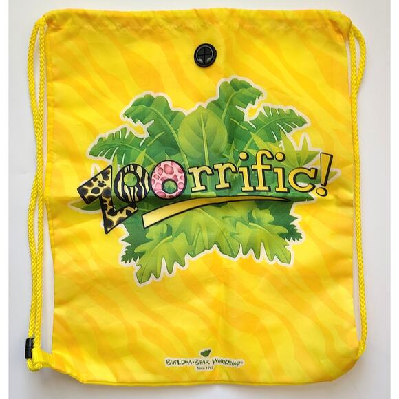 Build A Bear BABW Backpacks 2 Zoorrific Yellow Drawstring 1 Pink Plush Carrier - Picture 3 of 10